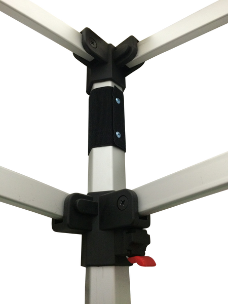 Aluminum frame with push pin hex legs