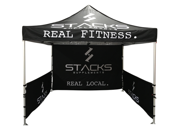 Custom Tent 10x10 Package #3 Made in Canada - Frame, Canopy, Backwall & 2 Side Half Walls