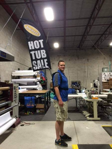 Backpack Feather flag Jacuzzi Hot Tub