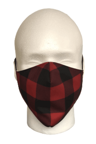 Red Plaid Fabric Mask