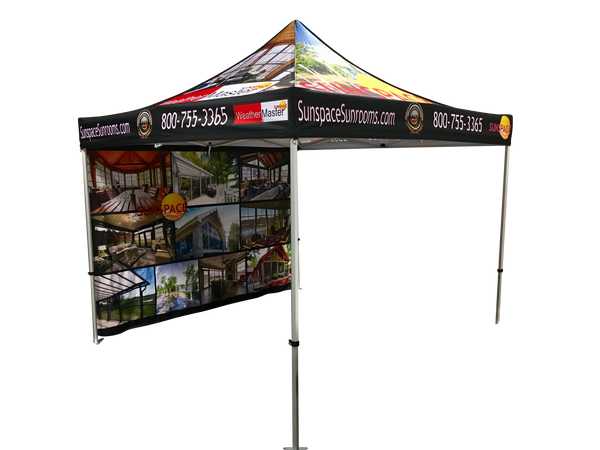 Custom Printed pop up Tent SunSpace with back wall 
